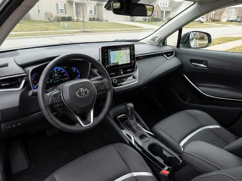 Interior view of Toyota Corolla Cross Hybrid in the USA