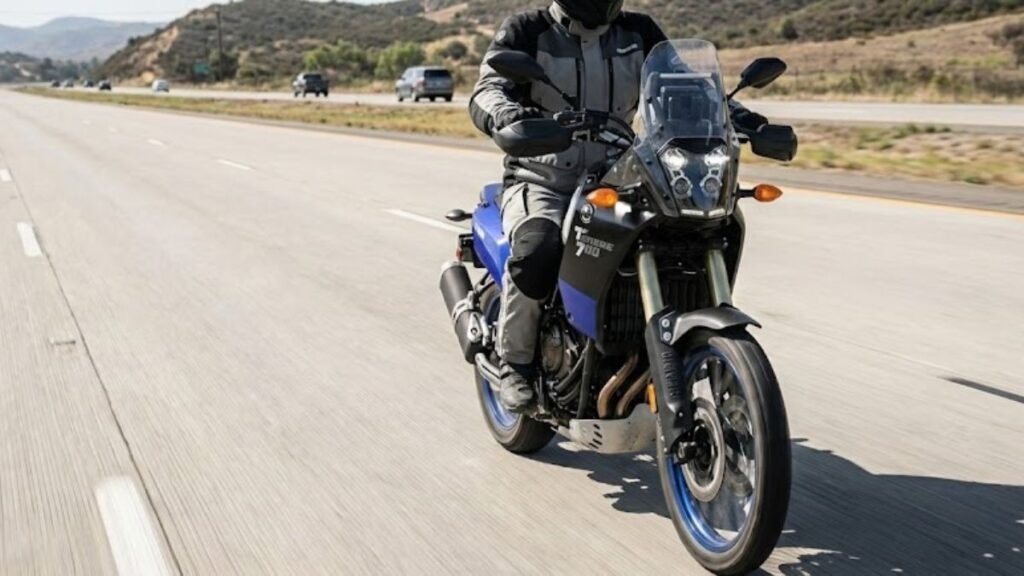 Yamaha Ténéré 700 cruising confidently on a US highway
