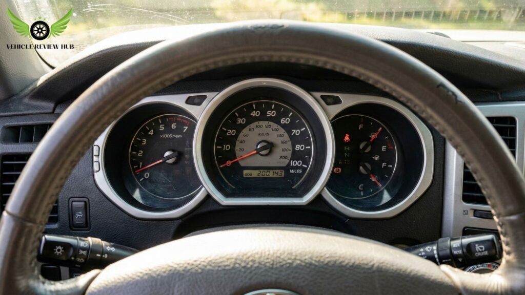 Toyota 4Runner dashboard showing over 200000 miles demonstrating long term durability