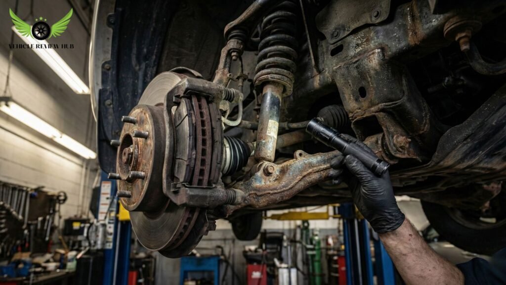 Toyota 4Runner suspension and brake inspection showing common wear problems