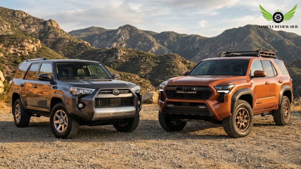 Comparison between older and new Toyota 4Runner models showing generational differences