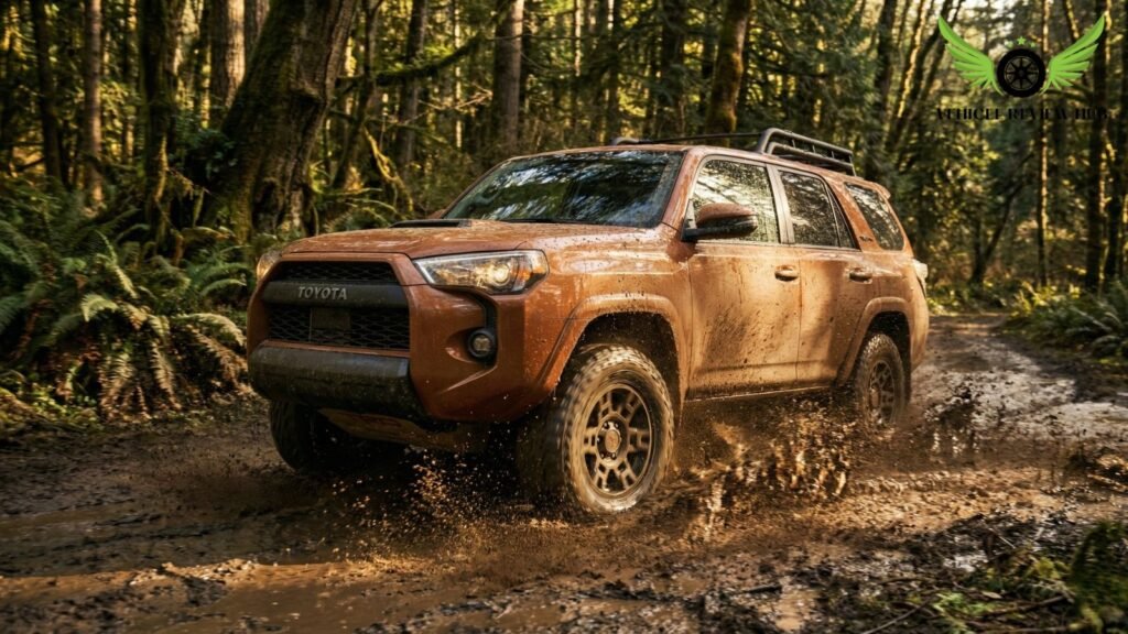 Toyota 4Runner TRD Pro driving through mud trail showing off road performance and capability