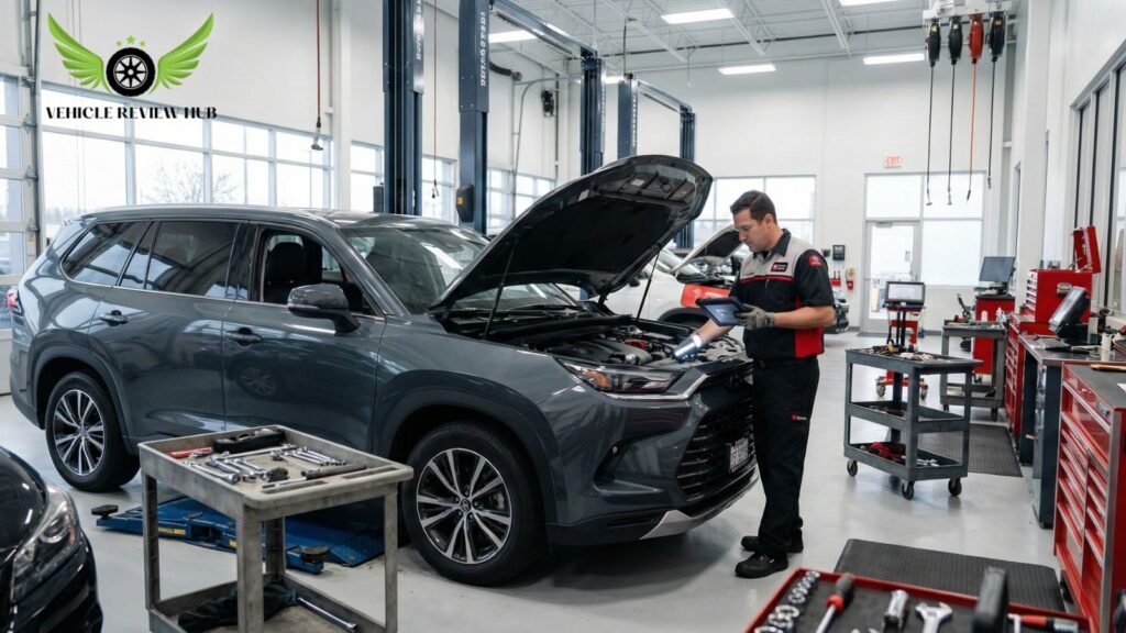 Toyota Grand Highlander maintenance inspection at service center USA