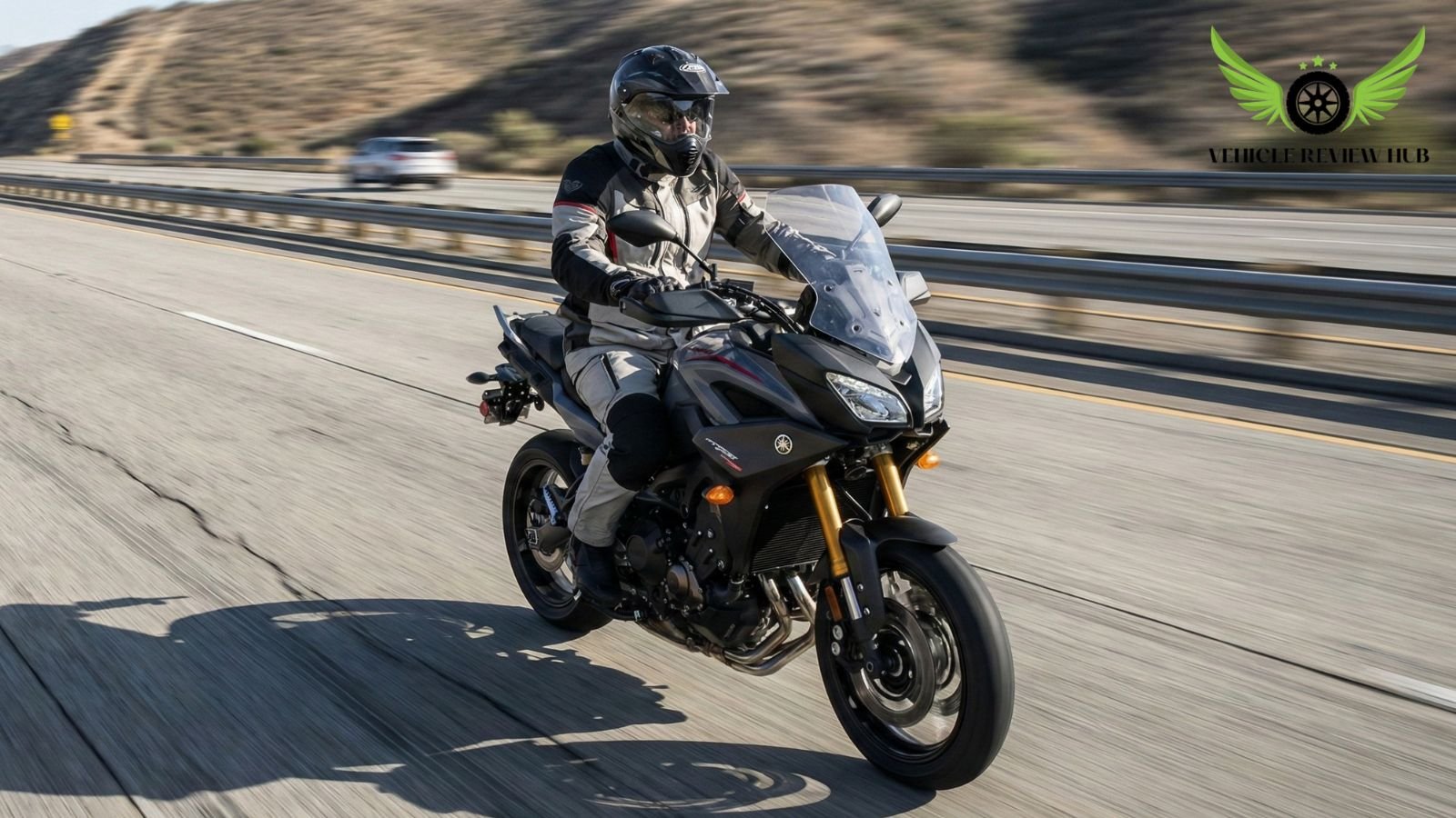 Yamaha Tracer 9 GT high-speed touring on US highway