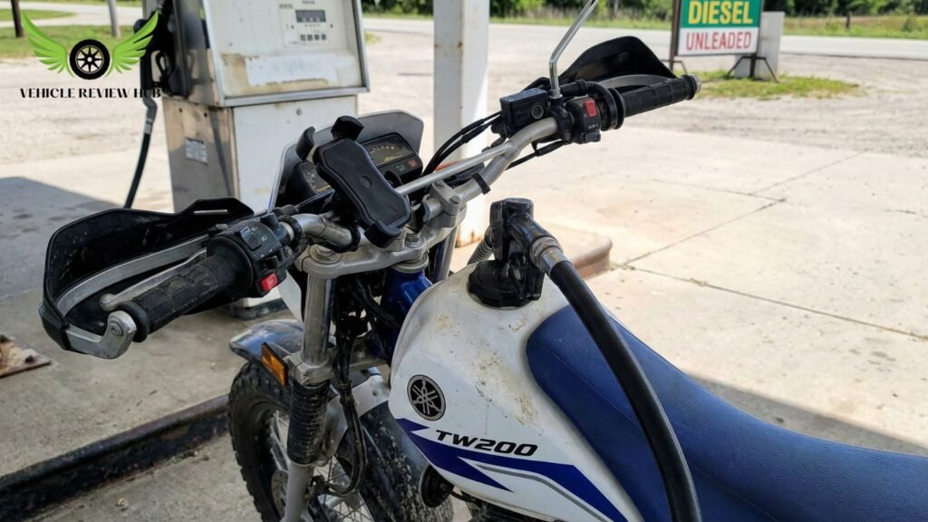 Yamaha TW200 fuel tank capacity and real riding range