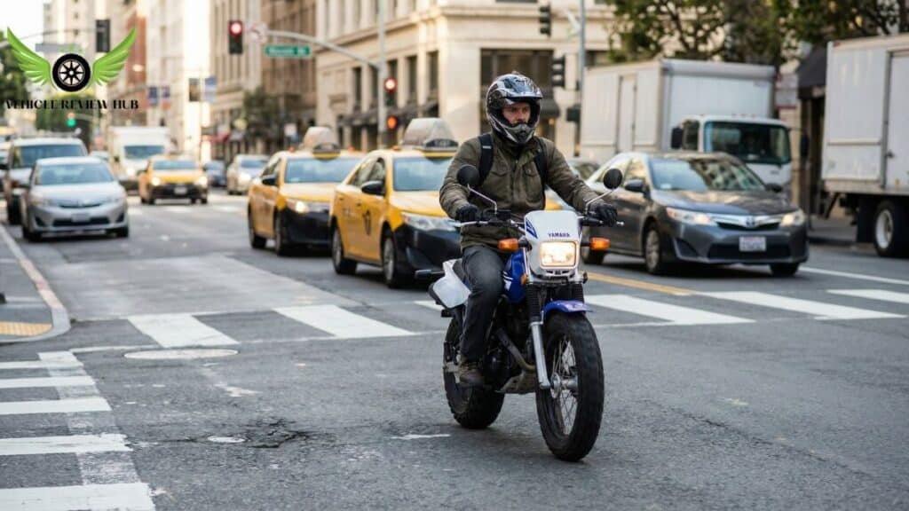 Yamaha TW200 on-road performance in city traffic