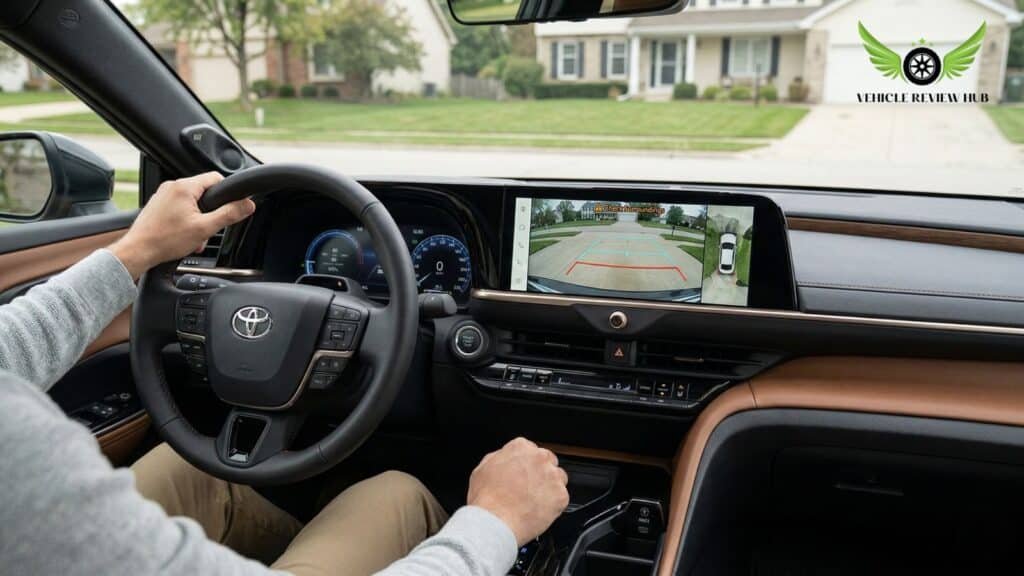 Toyota Crown Signia rearview backup camera display screen during reverse