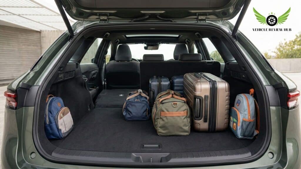 Toyota Crown Signia 2026 cargo space with rear seats folded flat