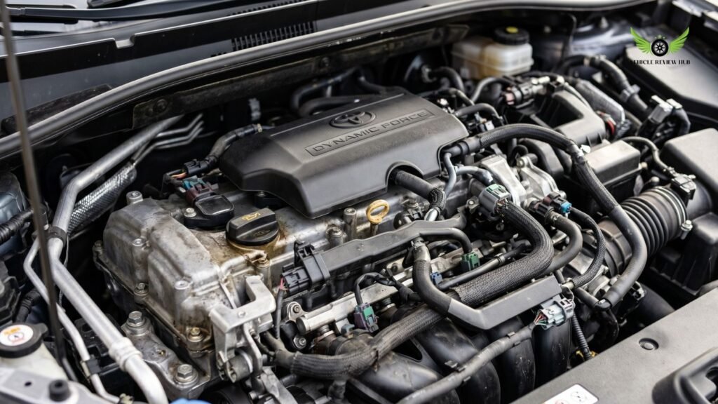 Toyota C-HR 2.0L engine close up showing engine performance details