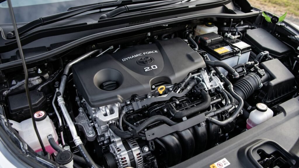 Toyota C-HR 2.0L engine close up showing powertrain details