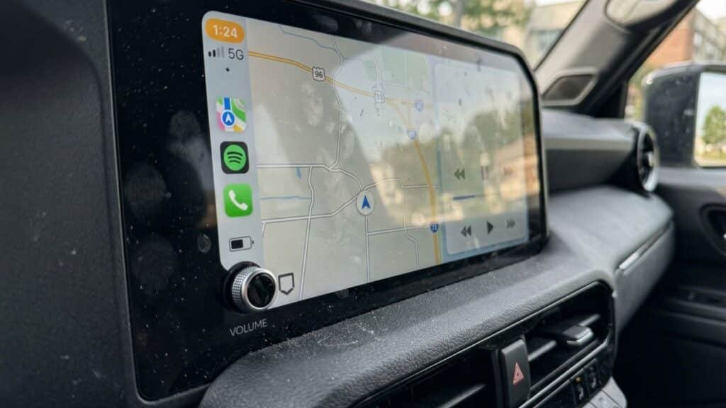 Toyota Land Cruiser infotainment system display with navigation and connectivity features