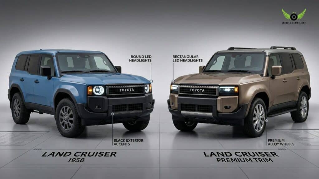 Toyota Land Cruiser trim levels comparison 1958 vs premium