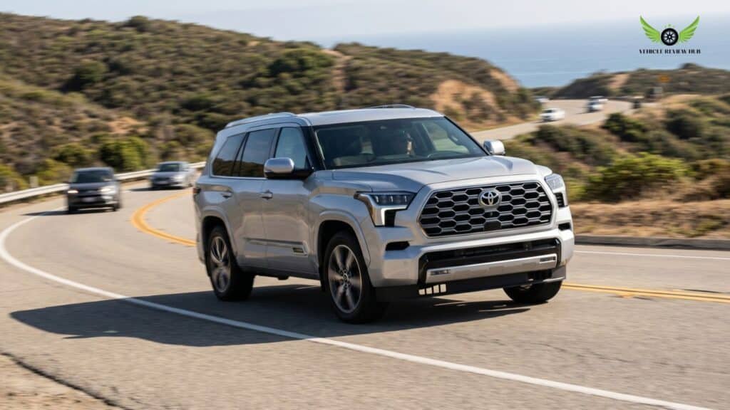 Toyota Sequoia driving on highway showing handling and stability
