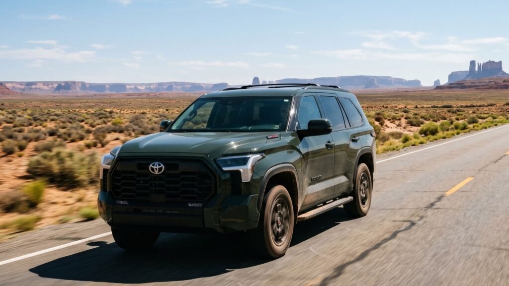 Toyota Sequoia driving long distance on highway