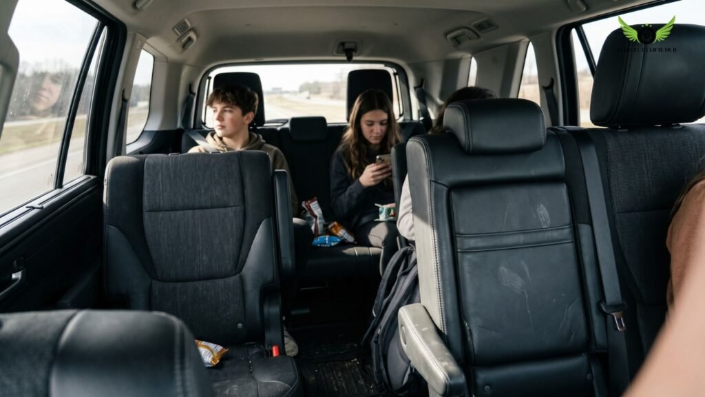Toyota Sequoia interior seating with passengers