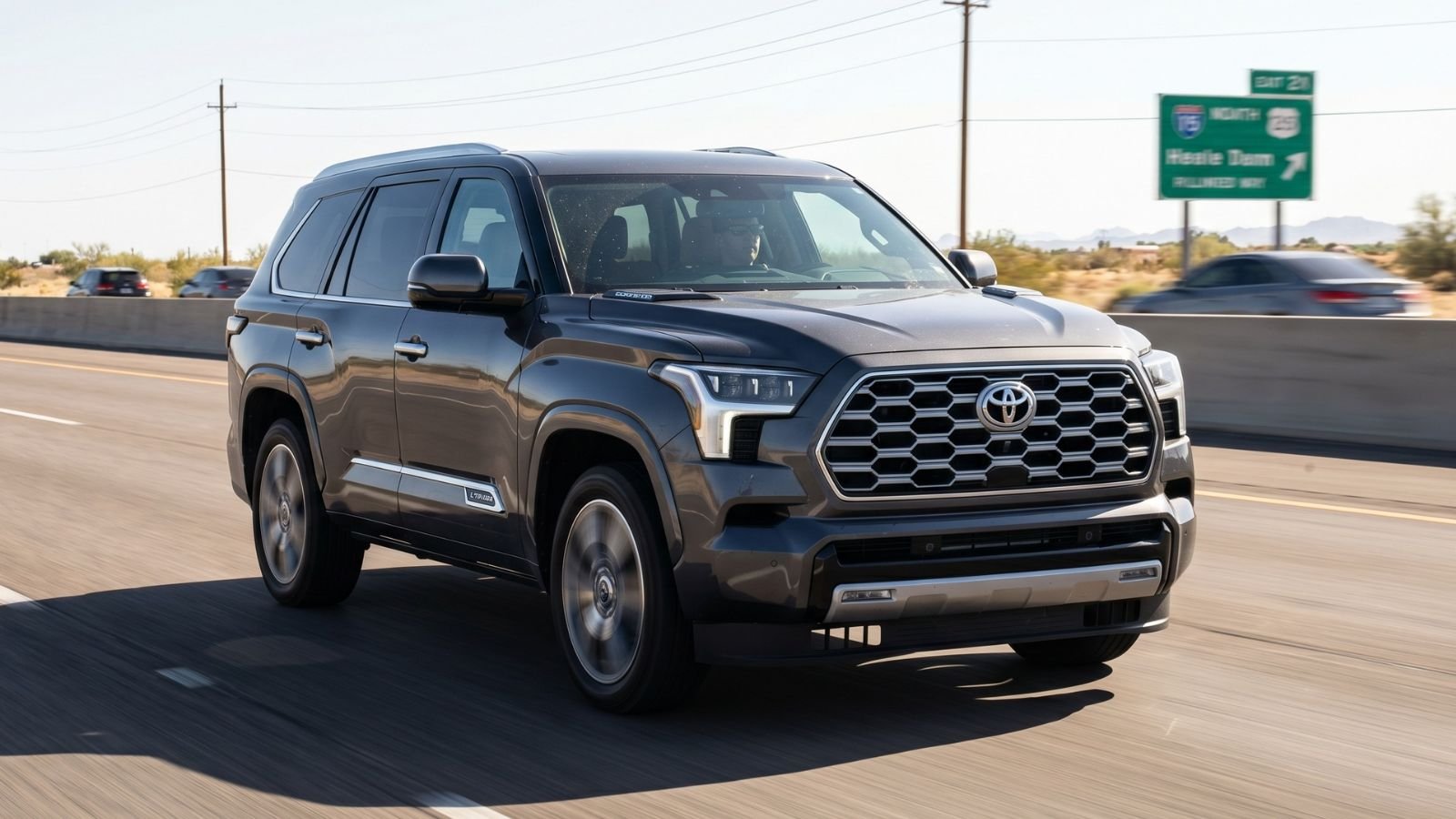 Toyota Sequoia mileage performance driving on a US highway