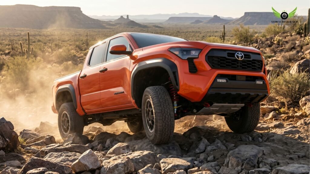 Toyota Tacoma TRD off road driving on rocky terrain USA