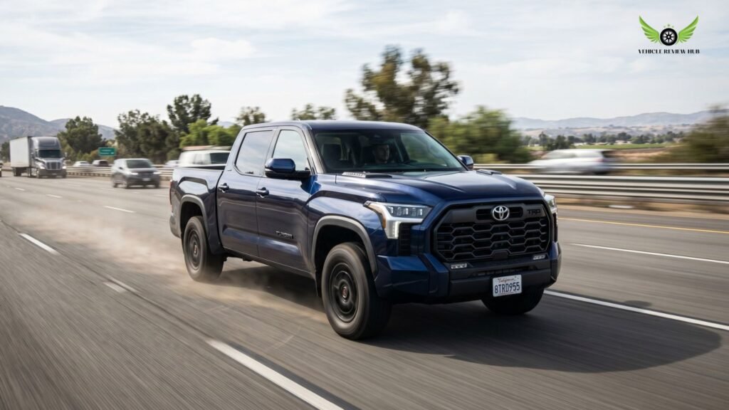 Toyota Tundra accelerating on highway real driving