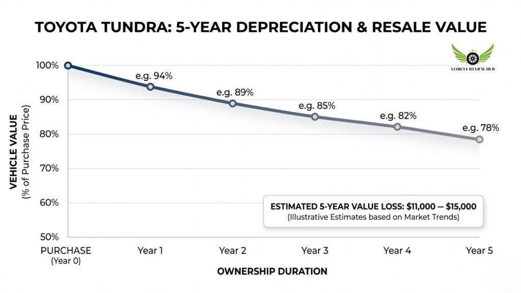 Toyota Tundra depreciation and resale value chart over 5 years