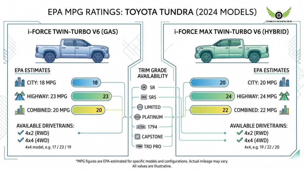 Toyota Tundra EPA MPG ratings city highway combined