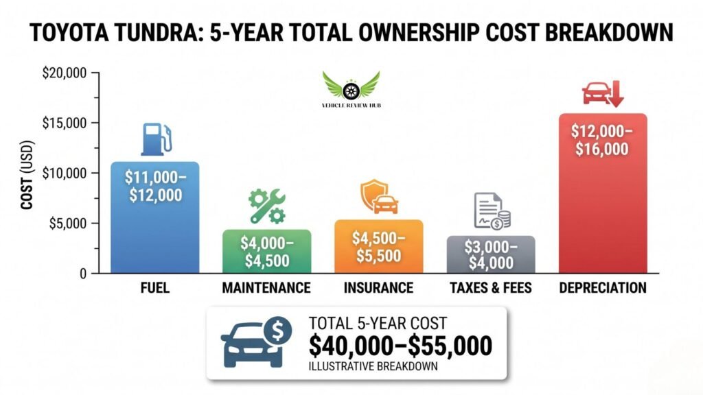 Toyota Tundra ownership cost breakdown including fuel maintenance and depreciation