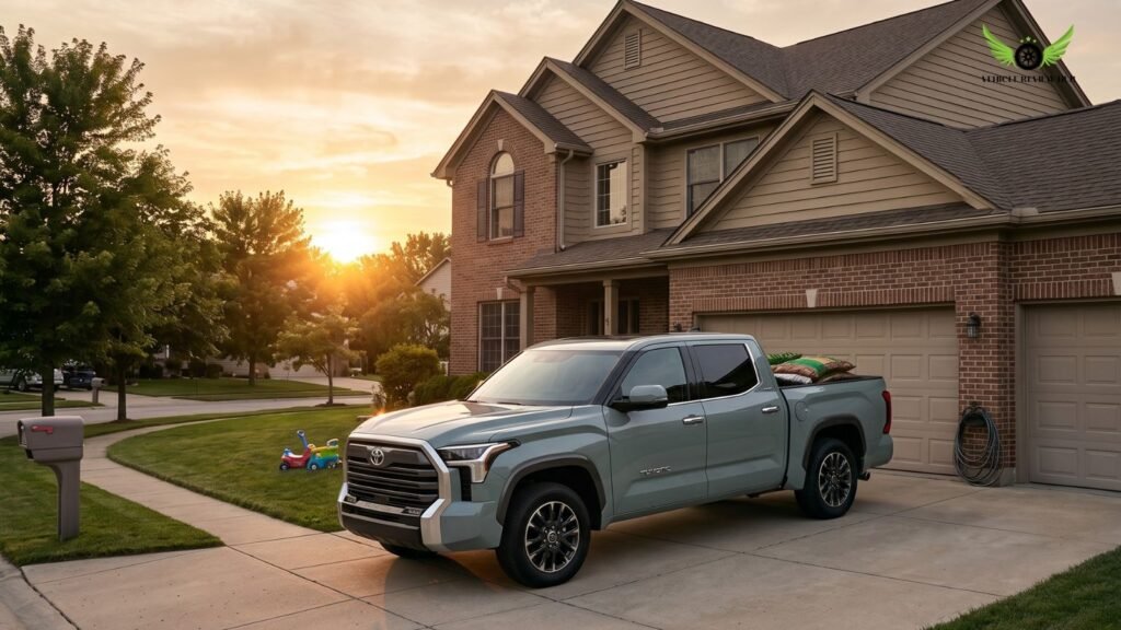 Toyota Tundra parked near house lifestyle USA
