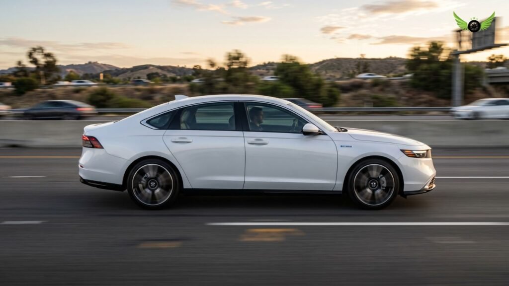 2026 Honda Accord Hybrid high-speed rolling shot on an American freeway