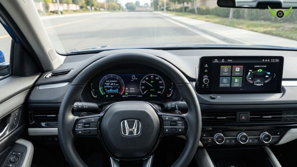 Digital MPG display inside the 2026 Honda Accord Hybrid dashboard