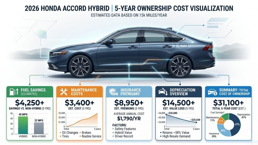 Ownership cost infographic for the 2026 Honda Accord Hybrid