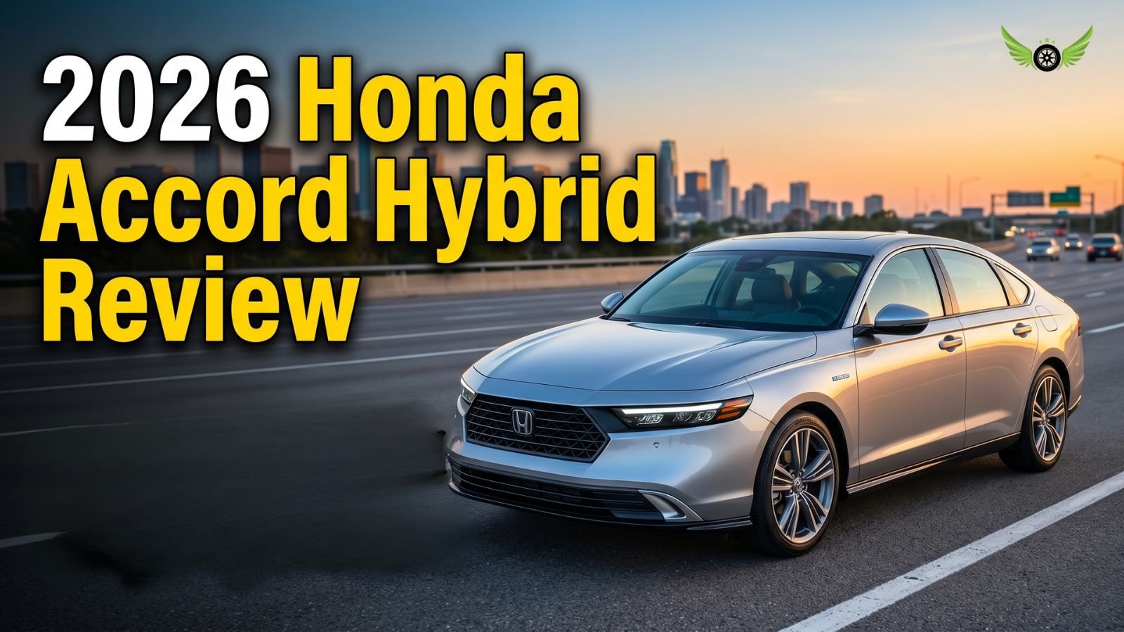 2026 Honda Accord Hybrid parked on an American highway during sunset