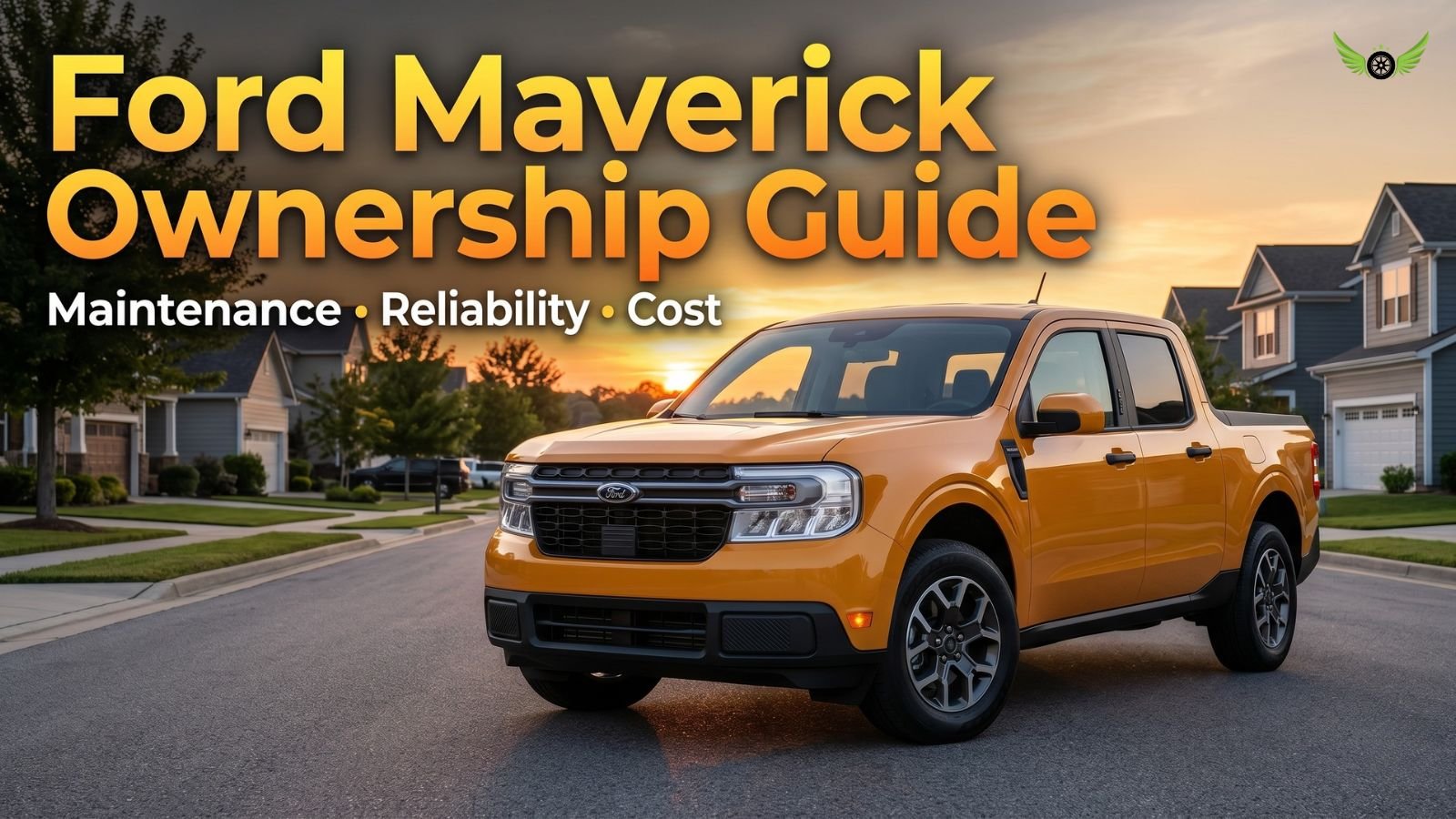 2026 Ford Maverick Hybrid parked in a modern American suburban neighborhood