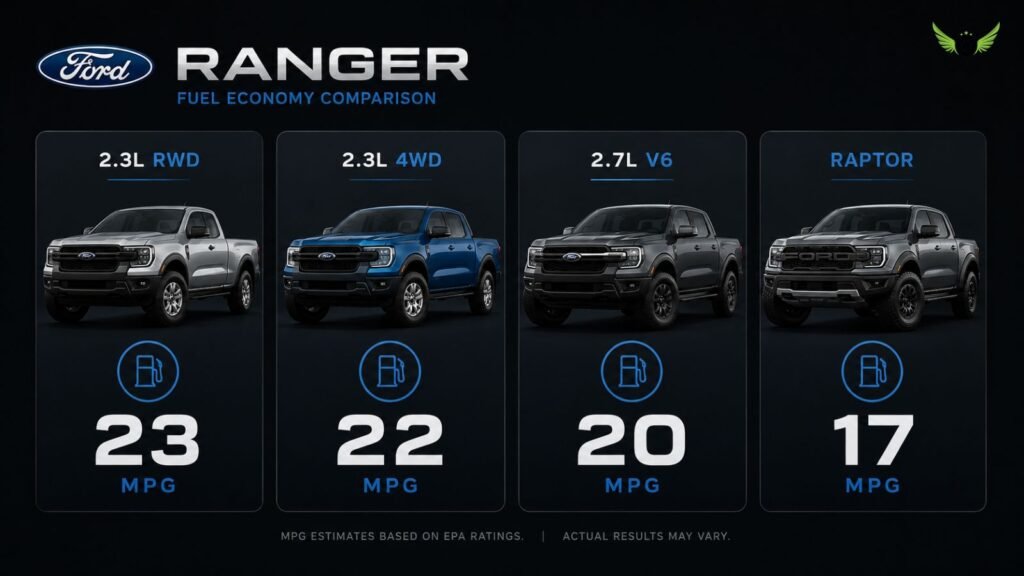 Ford Ranger Mileage 2026 | MPG & Fuel Economy USA