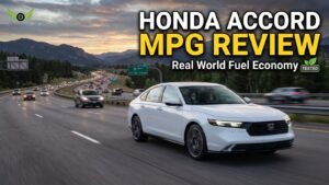 Honda Accord Hybrid MPG review thumbnail with highway driving background
