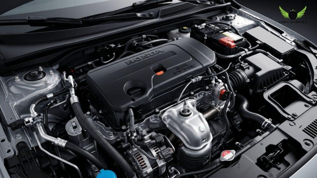Close-up image of the Honda Civic Sedan 2.0L naturally aspirated engine bay