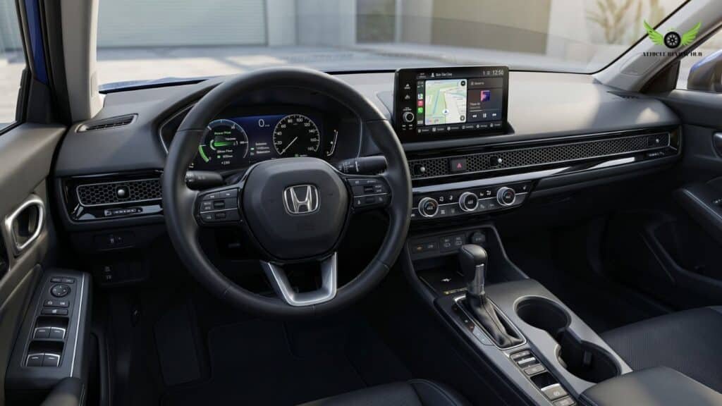Interior dashboard view of the Honda Civic Sedan Hybrid
