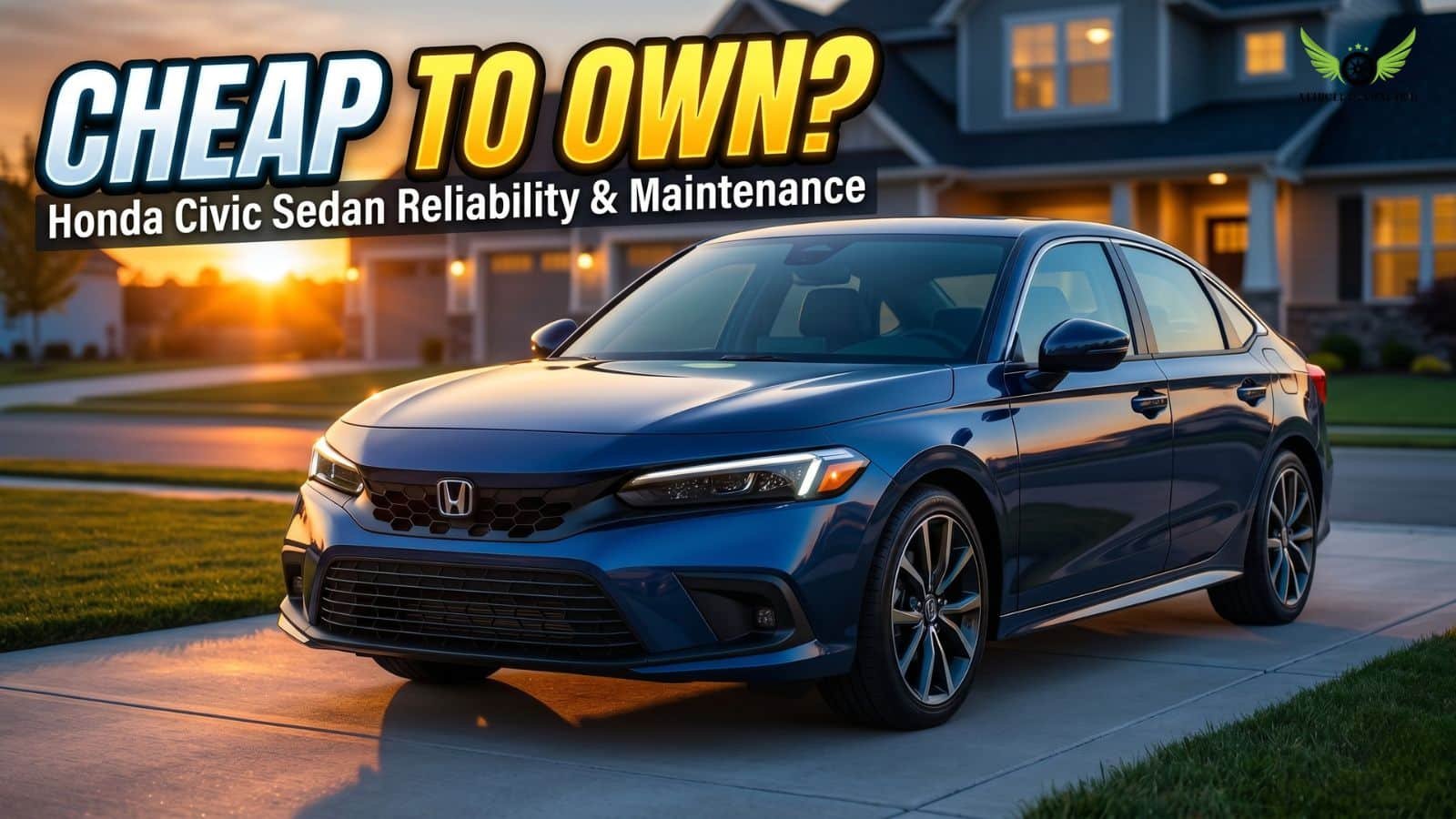 2026 Honda Civic Sedan parked in an American suburban driveway during sunset