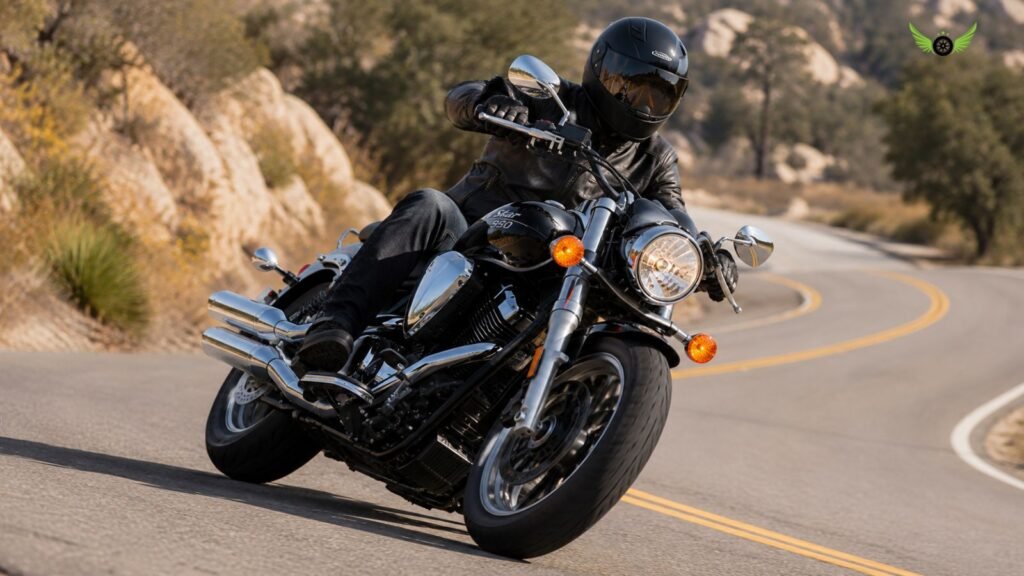 Yamaha V Star 950 showing handling stability and cornering performance