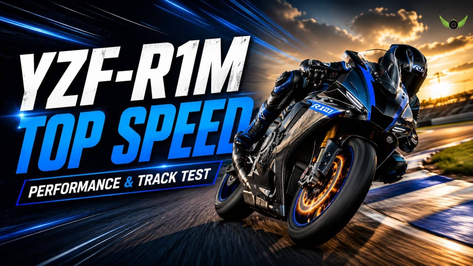 2025 Yamaha YZF-R1M riding at high speed on a racetrack in the USA during a performance and track test.