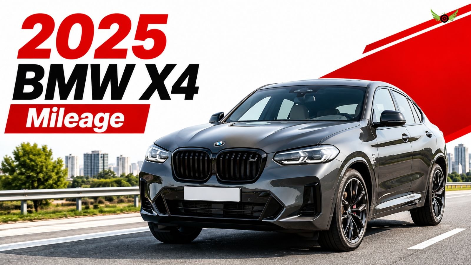 2025 BMW X4 driving on an American highway showing its sporty design and performance