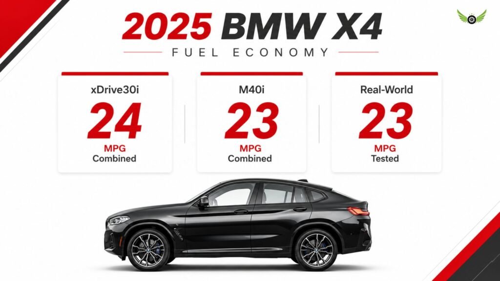 2025 BMW X4 MPG and fuel economy comparison for xDrive30i and M40i