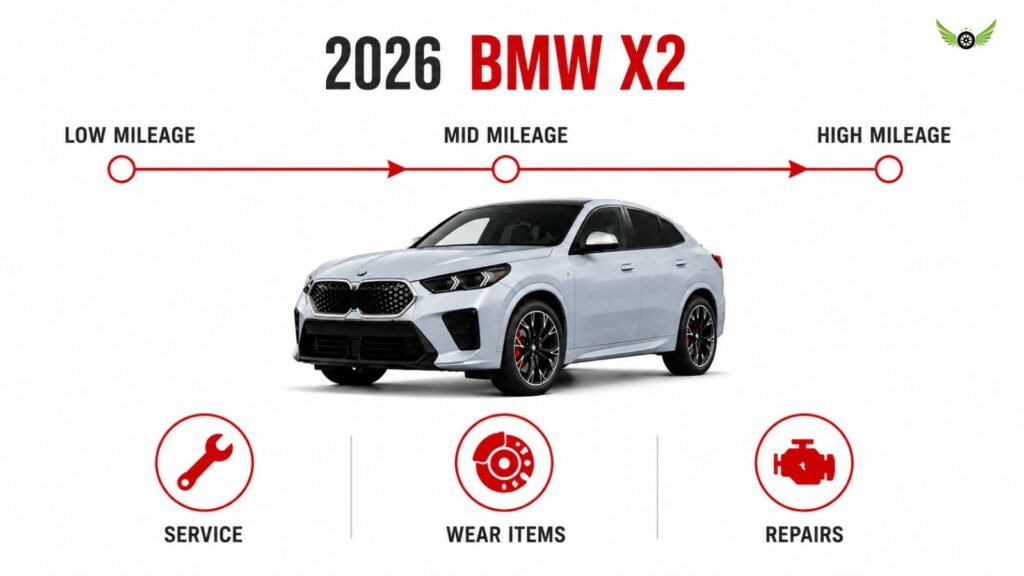 2026 BMW X2 high-mileage maintenance and ownership infographic