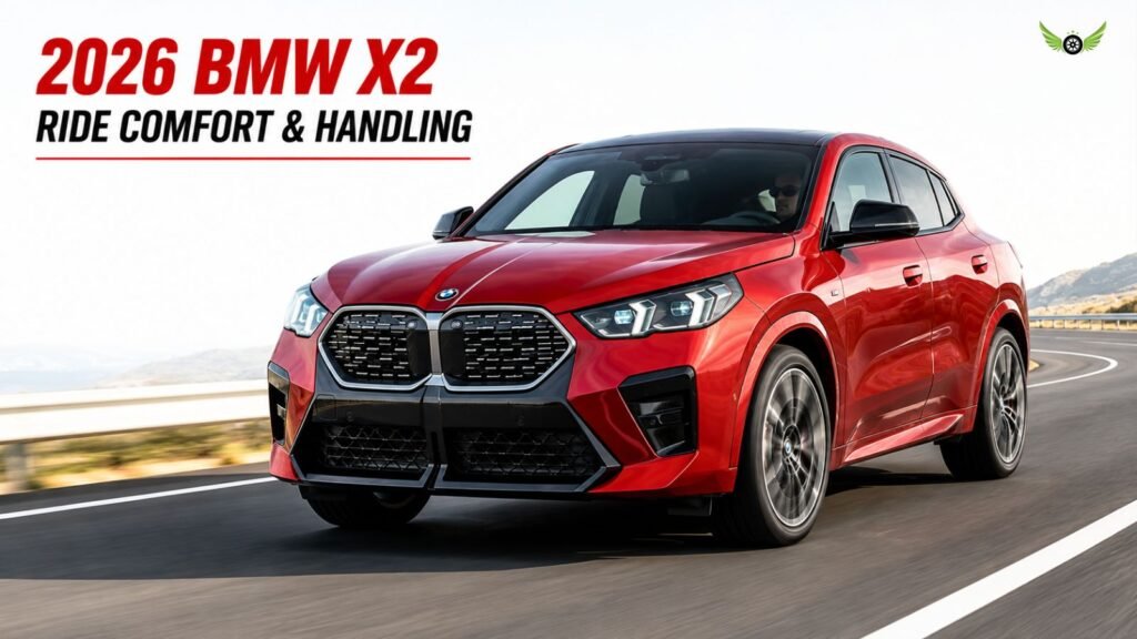 2026 BMW X2 xDrive28i showing ride comfort and handling on a highway