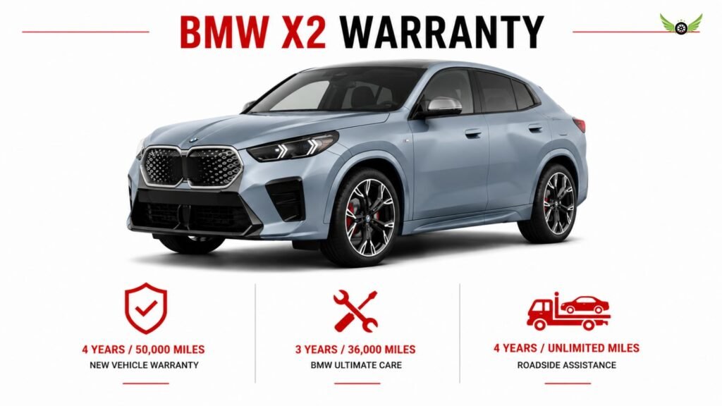 2026 BMW X2 warranty and BMW Ultimate Care service coverage infographic