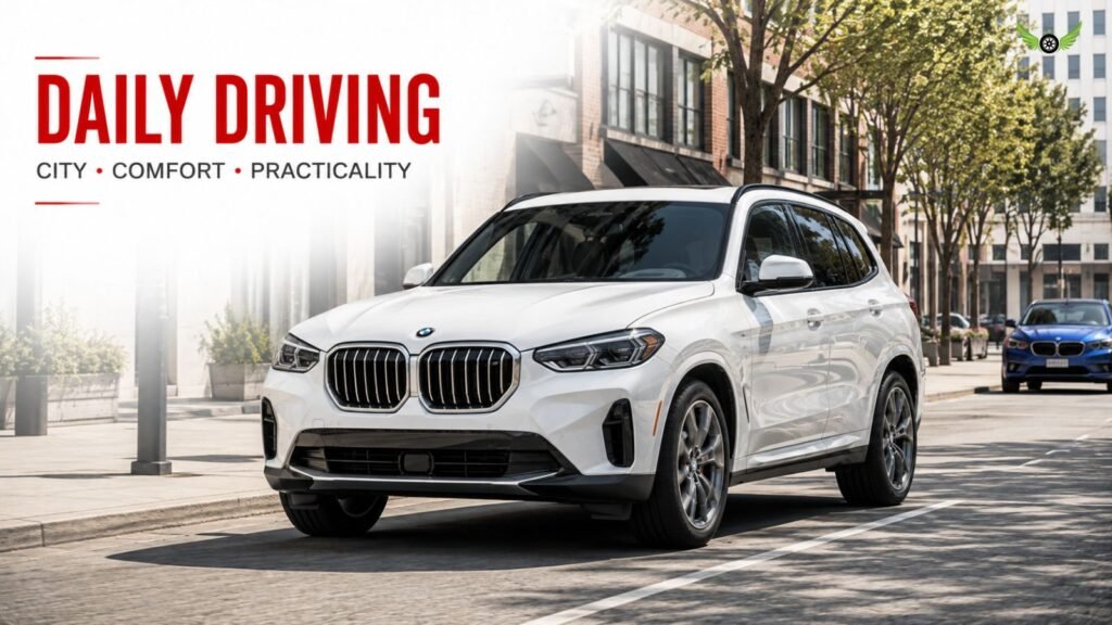 2026 BMW X3 during everyday city driving showing comfort and practicality