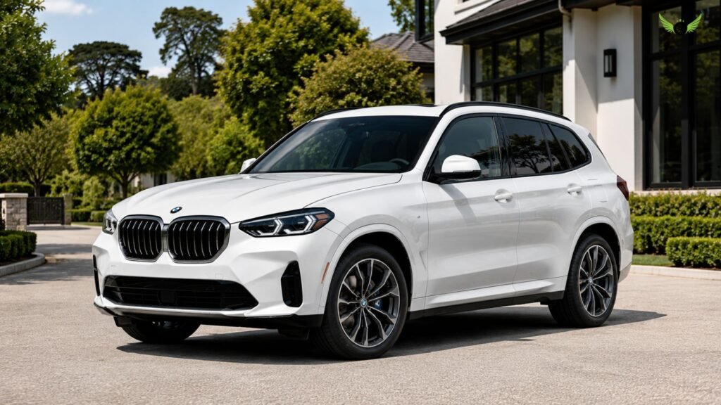 2026 BMW X3 parked in an upscale American residential area