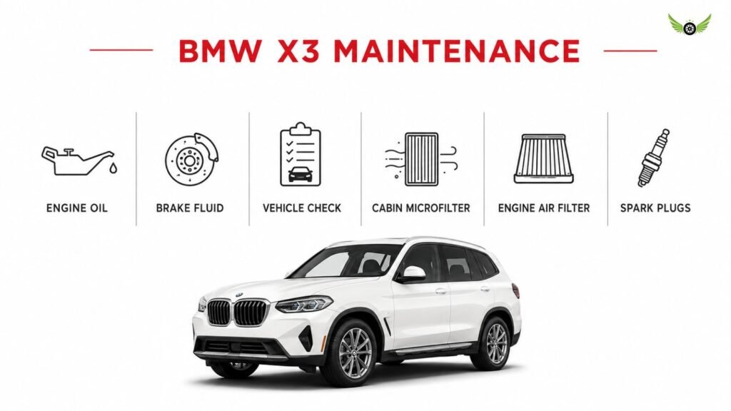 2026 BMW X3 maintenance schedule and service requirements infographic