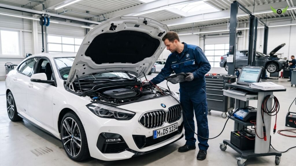 BMW 2 Series undergoing a professional diagnostic inspection for reliability concerns