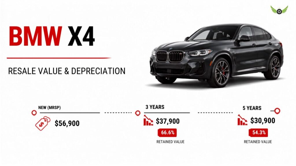 BMW X4 resale value and depreciation over three and five years