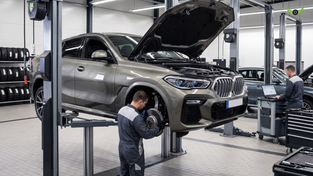 BMW X6 undergoing professional diagnostic inspection for reliability and maintenance