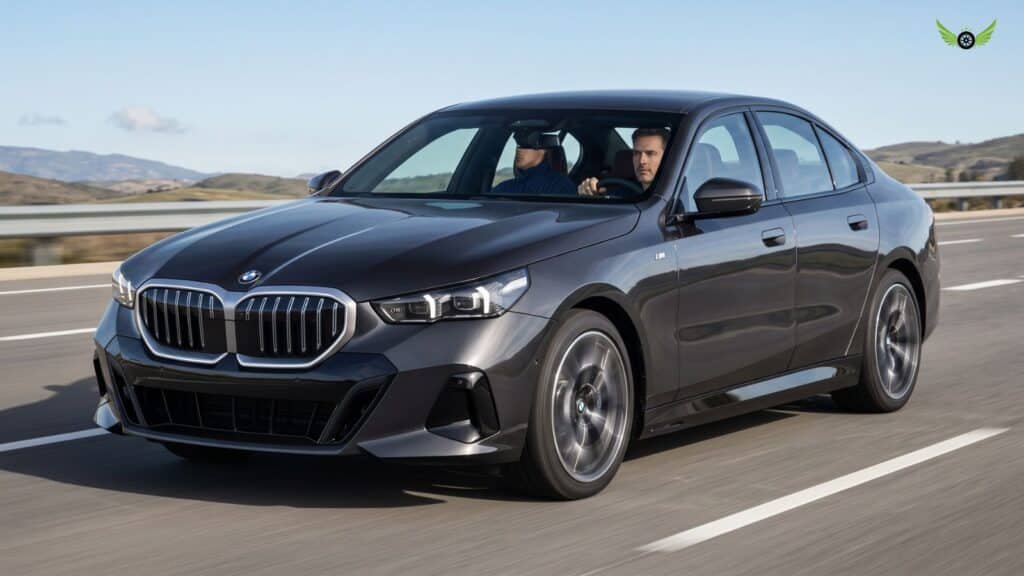 2026 BMW 5 Series 540i xDrive driving on the road